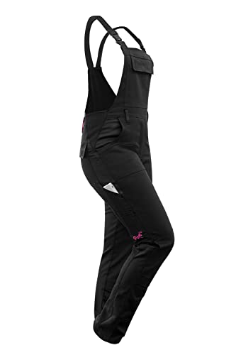 strongAnt Overalls für Frauen Latzhose und Hosenträger Stretch-Baumwoll-Arbeitskleidung für Frauen Schwarz Arbeitshose - Größe 52