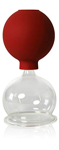 Lauschaer Glas Schröpfglas mit Saugball 60mm zum professionellen, medizinischen, feuerlosen Schröpfen mundgeblasen handgeformt, Schröpfglas, Schröpfgläser, Original