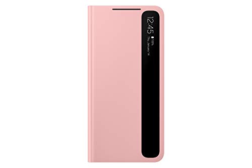 Samsung Clear View Smartphone Cover EF-ZG991 für Galaxy S21 5G Flip Cover, Handy-Hülle, extra-dünn, stoßfest, Schutz Case, Pink