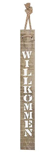 Decpero Holzschild Willkommen / 78x10cm / mit weißer Schrift