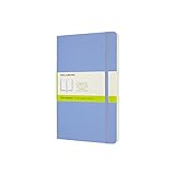 Moleskine - Klassisches Notizbuch, Blanko Seiten, Softcover und elastischer Verschluss, Größe 13 x 21 cm, Farbe hortensienblau, 240 Seiten
