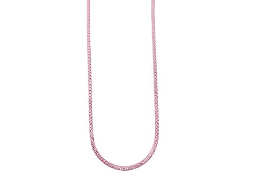 Feliss Halskette Damen - 2er Set Strick Kette 115 cm lang rosa aus Metall, Schlauchkette - als Schmuck Geschenk für Freundin, Muttertag, Ketten für Sie