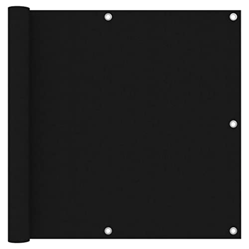 Balkonabtrennung schwarz 90x500 cm Oxford Gewebe mit Produktfarbe: schwarz mit Material: PU-beschichtetes Oxford-Gewebe