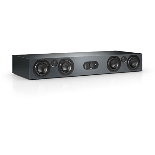 Nubert nuBoxx AS-425 max | Schwarze Soundbar mit Grauer Front | Soundplate für Streaming | TV-Lautsprecher mit Bluetooth aptX HD | Soundbase mit 220 W | Stereobase mit Sprachoptimierung | Sounddeck