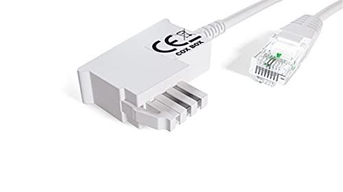 COXBOX 5 m DSL Kabel Fritzbox, Speedport, Easybox - TAE Kabel RJ45 weiß - VDSL ADSL WLAN Router-Kabel mit Twisted Pair für eine zuverlässige Verbindung