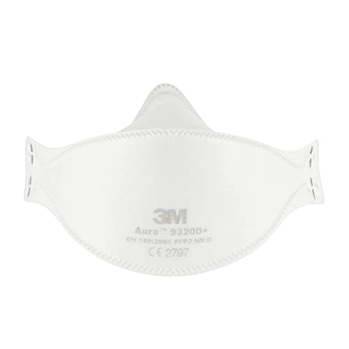 3M Aura Atemschutzmaske 9320+ – Komfortable Partikelschutzmaske mit optimaler Gesichtsanpassung – Einwegmaske mit Schutzstufe FFP2 - 20 Stück, einzeln verpackt