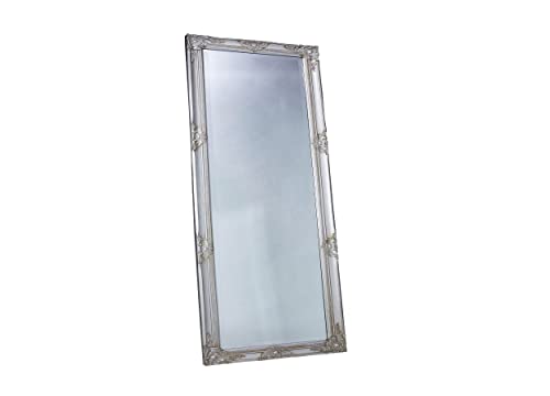 LC Home Wandspiegel Barock Silber ca. 180 x 80 cm Antik-Stil m. Facettenschliff XL Ganzkörperspiegel, Gaderobespiegel, Flurspiegel, Spiegel klassisch