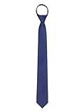 WANYING Reißverschluss Krawatte 6cm Schmalen Krawatte für Herren Vorgebunden Security Sicherheits Krawatte Casual Business Länge 48cm - Einfarbig Dunkelblau
