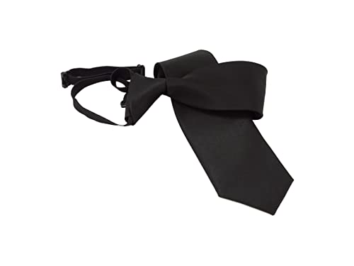 PB Pietro Baldini Krawatte mit Gummizug - Bereits Gebundene Krawatte im Satin Finish - 51 x 7 cm - schwarz