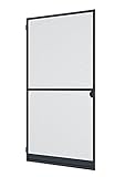 Windhager Insektenschutz Spannrahmen-Tür Expert Fliegengitter Alurahmen für Türen, individuell kürzbar, 100 x 210 cm, Anthrazit, 04331