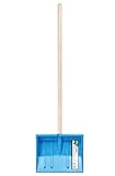 Kinder Schneeschaufel Kinderschaufel Schaufel Schneeschieber BOBO mit 250 mm Breiten Kunststoff Schild und Holz Stiel mit Gesamtlänge 84 cm (Blau)