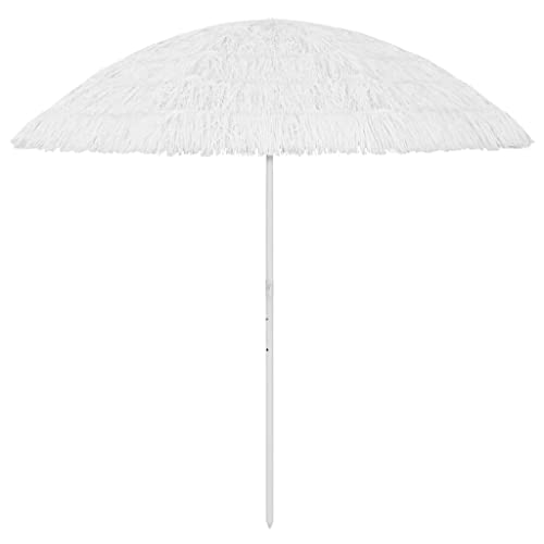 vidaXL Hawaii Sonnenschirm Strandschirm Balkonschirm Tiki-Schirm Sonnenschutz Strand Schirm UV- und witterungsbeständig Kippbar Weiß 300cm