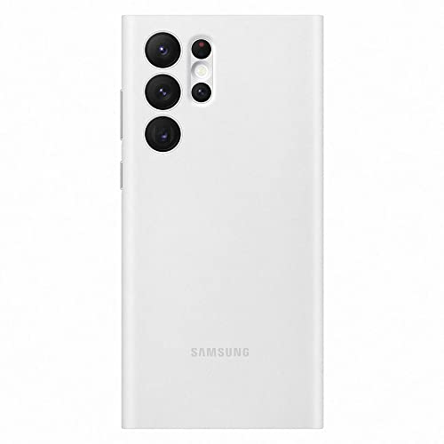 Samsung Clear View Smartphone Cover EF-ZS908 für Galaxy S22 Ultra, Flip Cover, Handy-Hülle, extra-dünn, stoßfest, Schutz Case, Weiß