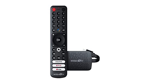 waipu.tv 4K Stick | Inkl. Fernbedienung mit Schnellwahltasten (mit TV-Steuerungstasten) | Fernsehen über WLAN | HDMI | 4K | HDR