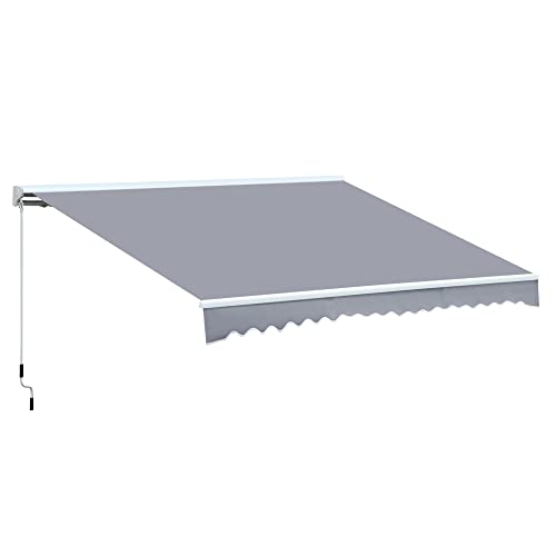 Outsunny Markise Alu-Markise Aluminium-Gelenkarm-Markise 4,5x3m Sonnenschutz Balkon Grau