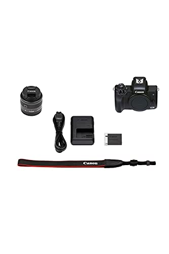 Canon EOS M50 Mark II Kamera + Objektiv EF-M 15-45mm F3.5-6.3 IS STM (24,1 MP, 7,5 cm Touchscreen LCD, WLAN, HDMI, Bluetooth, Dual Pixel CMOS AF System, Augen AF, 4K Video, OLED EVF), schwarz