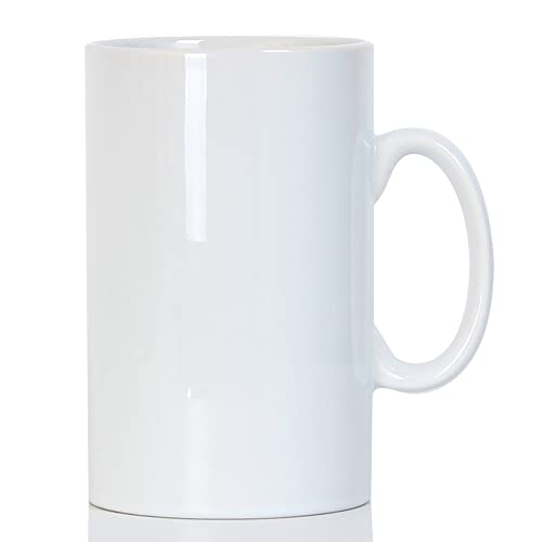 850ml Extra große Keramik Kaffeetasse, Smilatte M017 Classic Porzellan Boss Super Gross Tasse Big Teetasse mit Griff für Büro und Zuhause, Weiß