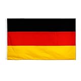 MOGADEE® Deutschland Flagge, 90*150cm Deutsche Fahne, Wetterfeste Deutschland Flagge mit Messingösen, Waschbar Deutschland Flagge, Geeignet für Innen- und Außendekorationen und Sportveranstaltungen
