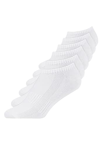 Snocks Herren & Damen Sneaker Socken (6x Paar) Lange Haltbarkeit Dank Bester Qualität 6x Weiß, 39 - 42