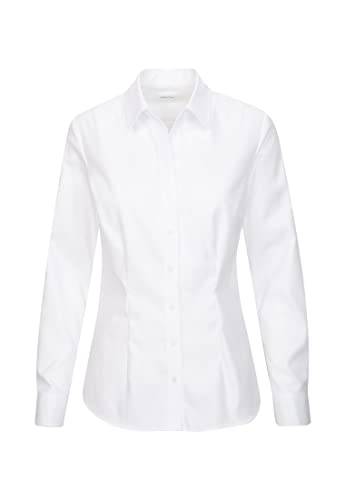 Seidensticker Damen Slim Fit Hemdbluse Bluse, Weiß, 32