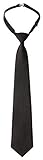 DESERMO Verstellbare Security Krawatte schwarz - Vorgebundene Security Tie mit Clip-Verschluss - Krawatten schmal für Sicherheit,Service & Gastronomie