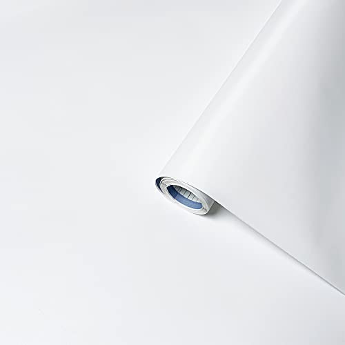 Venilia Klebefolie Uni Matt Weiß Dekofolie Möbelfolie Tapeten selbstklebende Folie, PVC, ohne Phthalate, weiss, 45cm x 2m, 160µm (Stärke: 0,16mm), 53288