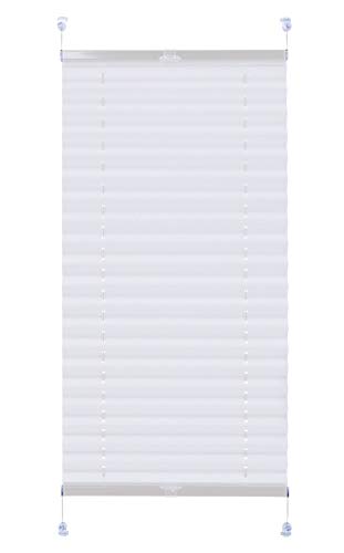 Domdeco Thermo-Plissee Weiß 75x220cm mit weißen Alu-Profilen, Klemm-Fix Halterung ohne Bohren