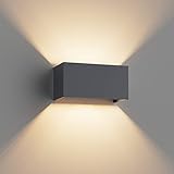 Klighten LED Wandleuchte mit Austauschbarer G9 LED Lampe Warmweiß 3000K, 18W LED Wandleuchte Innen/Aussen Einstellbar Abstrahlwinkel Außenleuchte für Wohnzimmer Garten, IP54, Anthrazit