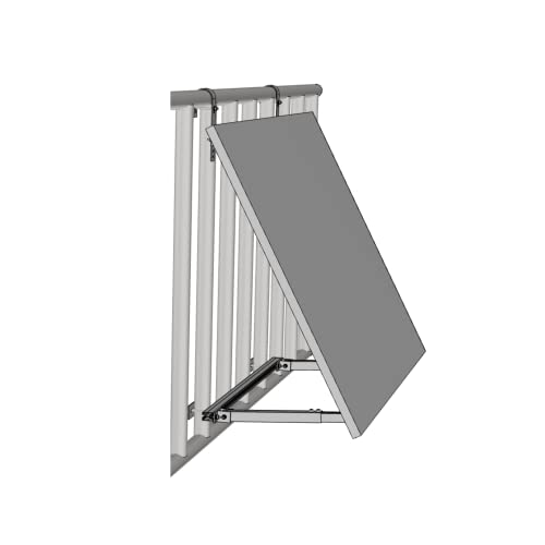 ZINNZGREEN FLEXO-Balkon Halter, Balkonkraftwerk Solarpanel Halterung für Geländer, flexibel, robustes Aluminium für Solarmodule bis zu 115cm / Halterung Balkonkraftwerk Solarmodul Halterung Silber