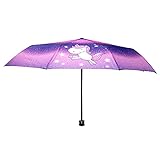 p:os Einhorn Regenschirm für Kinder, windfest, Taschenschirm mit manueller Öffnung und stabilem Fiberglasgestell, Durchmesser ca. 100 cm