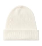tonten 100% Reine Kaschmir Dual-Layer Mütze für Damen, Winter Dicke, weiche, warme Damen Skikappen (Weiß)