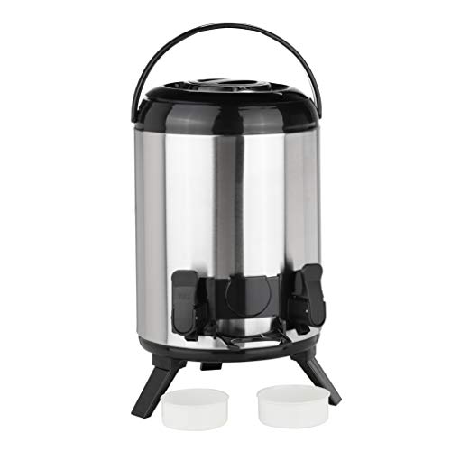 HI Warmhalte-Airpot Thermo Behälter mit Zapfhahn - 9 Liter Thermoskanne mit Hahn, Edelstahl Kaffeekanne, Isolierkanne Edelstahl für Kaffee, Tee oder Glühwein
