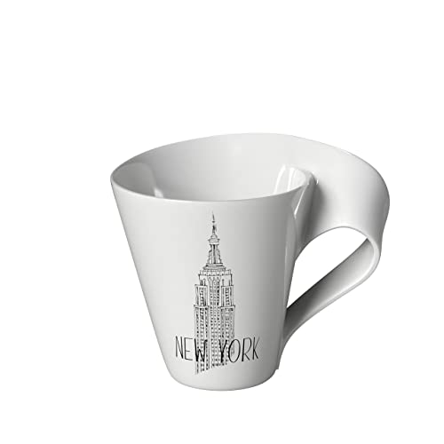 Villeroy & Boch - Modern Cities, Becher mit Henkel, New York, 300ml, Premium Porzellan, weiß