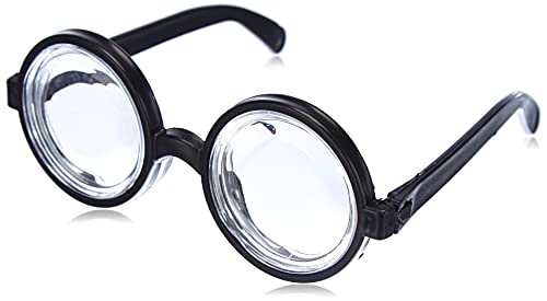 Boland 00371 - Brille Nerd, schwarz, Hornbrille, sympathischer Streber, Fachidiot, Sonderling, Karneval, Fasching, Mottoparty, Verkleidung, Accessoire