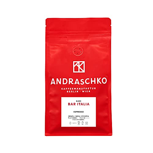 Andraschko - Bar Italia Espresso Blend 500g - Fairer Kaffee - Mischung aus Brasilien | Indien | Äthiopien selbst geröstet