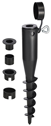 Meinposten Bodenhülse Rasendorn für Sonnenschirm Rohr 25 bis 45 mm Einschraubbodenhülse inkl. 4 Adapter