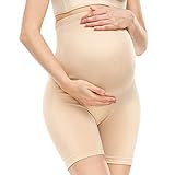 Schwangerschaft Unterwäsche für Frauen-Leicht und atmungsaktiv Mutterschaft Shorts, hohe Taille Schwangere Frauen Shaper Unterwäsche (DE/NL/SE/PL, Alphanumerisch, L, Regular, Regular, Beige)