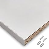 X57 Einlegeboden Regalboden Holzboden 19mm nach Wunschmaß max. 1000mm breit x 800mm tief Zuschnitt Anfertigung 2mm Umleimer ABS Kante (Weiß)