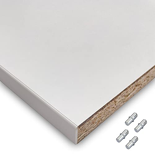 X57 Einlegeboden Regalboden Holzboden 19mm nach Wunschmaß max. 1000mm breit x 800mm tief Zuschnitt Anfertigung 2mm Umleimer ABS Kante (Weiß)