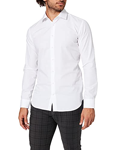 Seidensticker Herren Business Bügelfreies Hemd mit sehr schmalem Schnitt-X-Slim Fit-Langarm-Kent-Kragen, Weiß (Weiß 01), 40