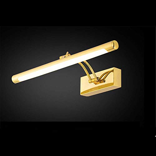 VOMI Spiegelleuchte Bad Modern LED Badleuchte 240° Einstellbar Schminklicht 6000K Weißlicht IP44 Wasserdicht Spiegelklemmleuchte/Spiegelleuchte (40cm) Gold