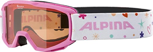 ALPINA PINEY - Beschlagfreie, Extrem Robuste & Bruchsichere Skibrille Mit 100% UV-Schutz Für Kinder, rose-rose, One Size