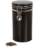 | Kaffeedose / Vorratsdose mit Bügelverschluss und Silikondichtung, luftdicht aus Metall für 500g Kaffeepulver | 20 x 10.4cm (H,ø) | auch ideal als Mehl- oder Reisdose