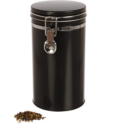 | Kaffeedose / Vorratsdose mit Bügelverschluss und Silikondichtung, luftdicht aus Metall für 500g Kaffeepulver | 20 x 10.4cm (H,ø) | auch ideal als Mehl- oder Reisdose