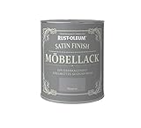 Rust-Oleum Satin Finish Möbellack, Shabby Chic, Vintage-Stil, Edelmattes Seidenfinish, 750ml (Blaugrau)