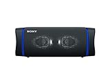 Sony SRS-XB33 tragbarer, kabelloser Bluetooth Lautsprecher (Mehrfarbige Lichtleiste, Lautsprecherbeleuchtung, wasserabweisend, Extra Bass), schwarz