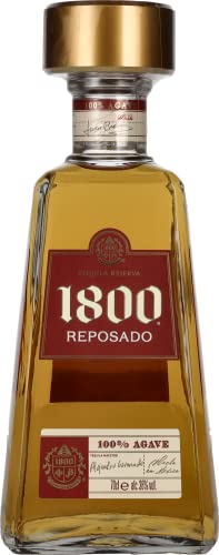 1800 Reposado Tequila 38% vol. (1 x 0,7l) – Feiner Blend aus fassgelagertem Tequila – Hergestellt aus 100% blauer Weber-Agave von Hand geerntet