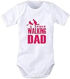 Babybody mit Aufdruck: Walking Dad (Schwarz, Pink oder Blau) (Pink, 62/68)