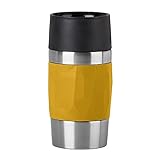 Emsa N21610 Travel Mug Compact Thermo-/Isolierbecher aus Edelstahl | 0,3 Liter | 3h heiß | 6h kalt | BPA-Frei | 100% dicht | auslaufsicher | spülmaschinengeeignet | 360°-Trinköffnung | Gelb