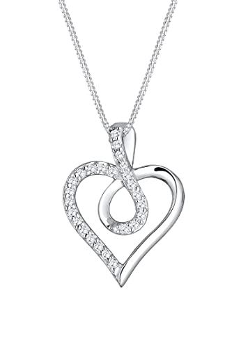 Elli Halskette Damen Infinity Herz Symbol mit Zirkonia in 925 Sterling Silber rosé vergoldet